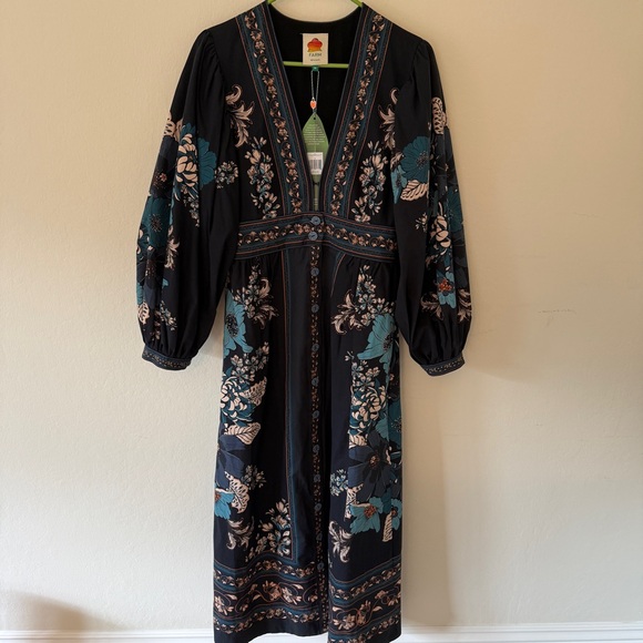 NWT Farm Rio Blossom Tapestry Black Dress - Size Medium - Picture 3 of 16